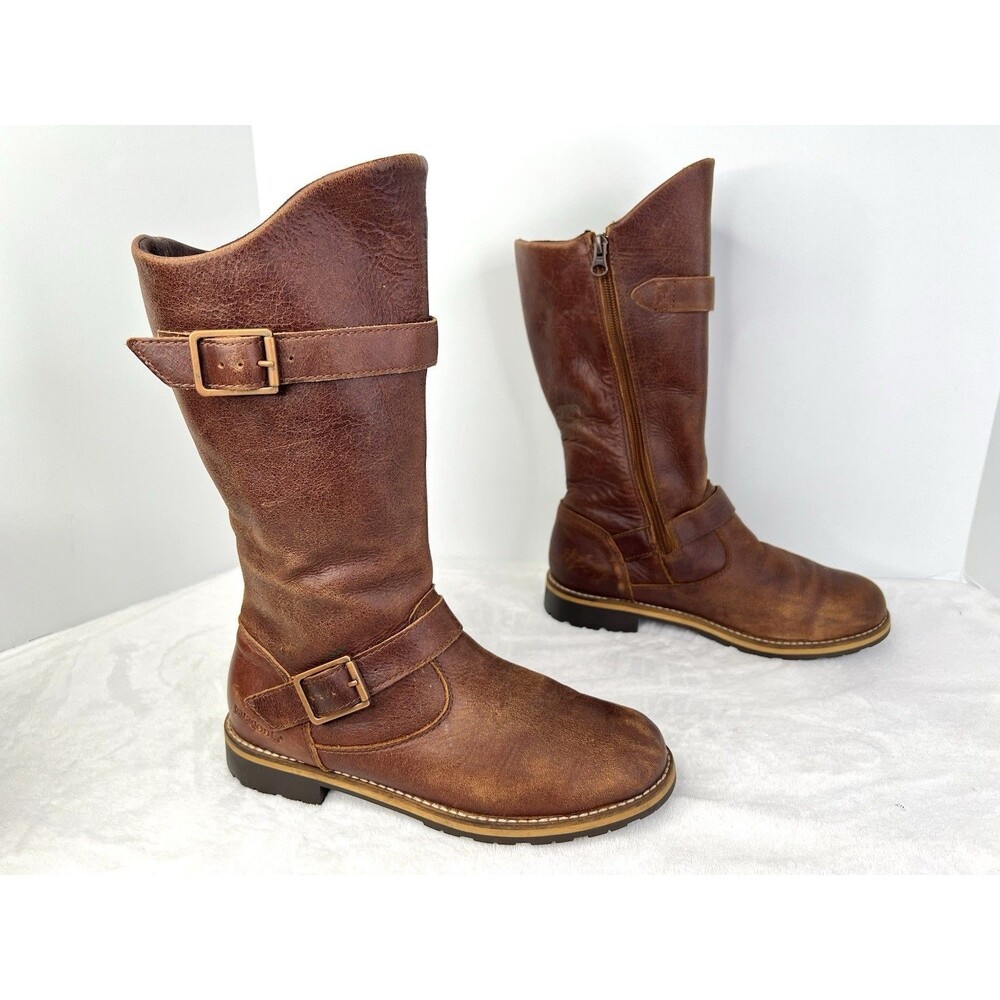 Patagonia Thatcher Riding Boots Distressed Brown Leather Womens 7.5 Side Zip - Picture 5 of 12